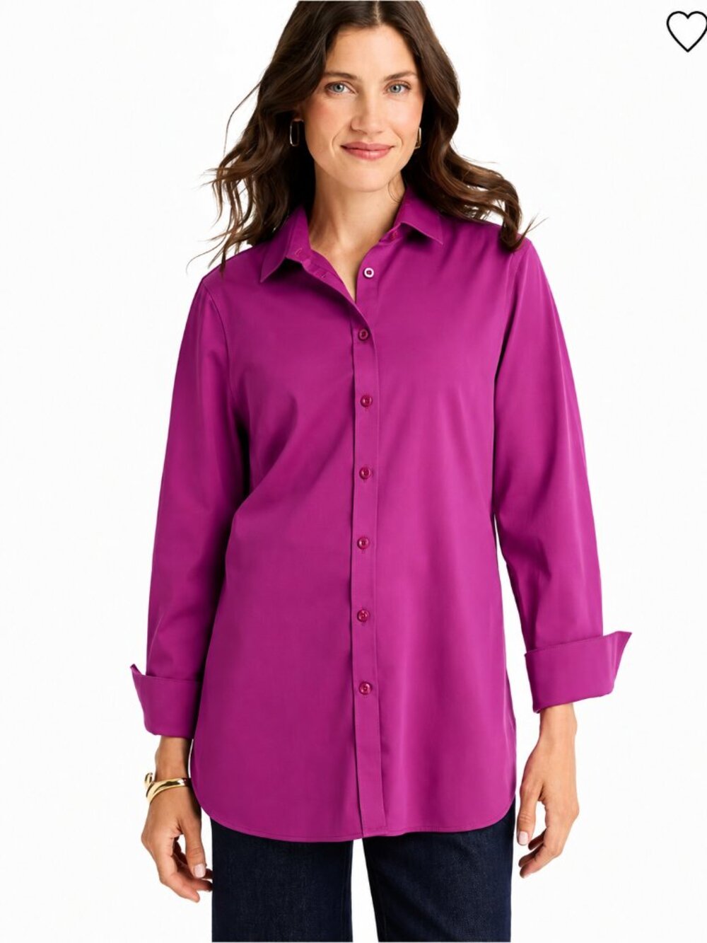 Chico’s No Iron™ Purple Stretch Tunic Shirt Size Size 3 (US 16) EUC